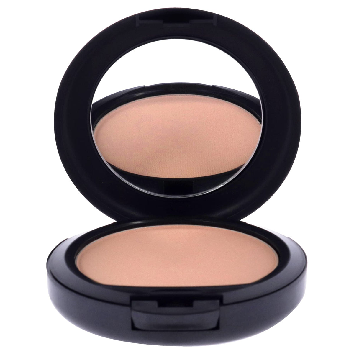 MAC open powder pan close-up showing texture and matte finish benefit