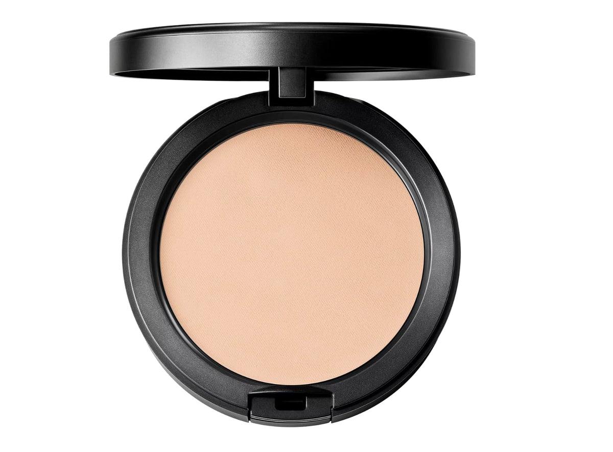 MAC compact front view showing sleek packaging and on-the-go convenience