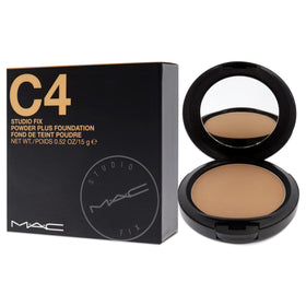 MAC shade C4 swatch beside a coin for size and true-to-color reference