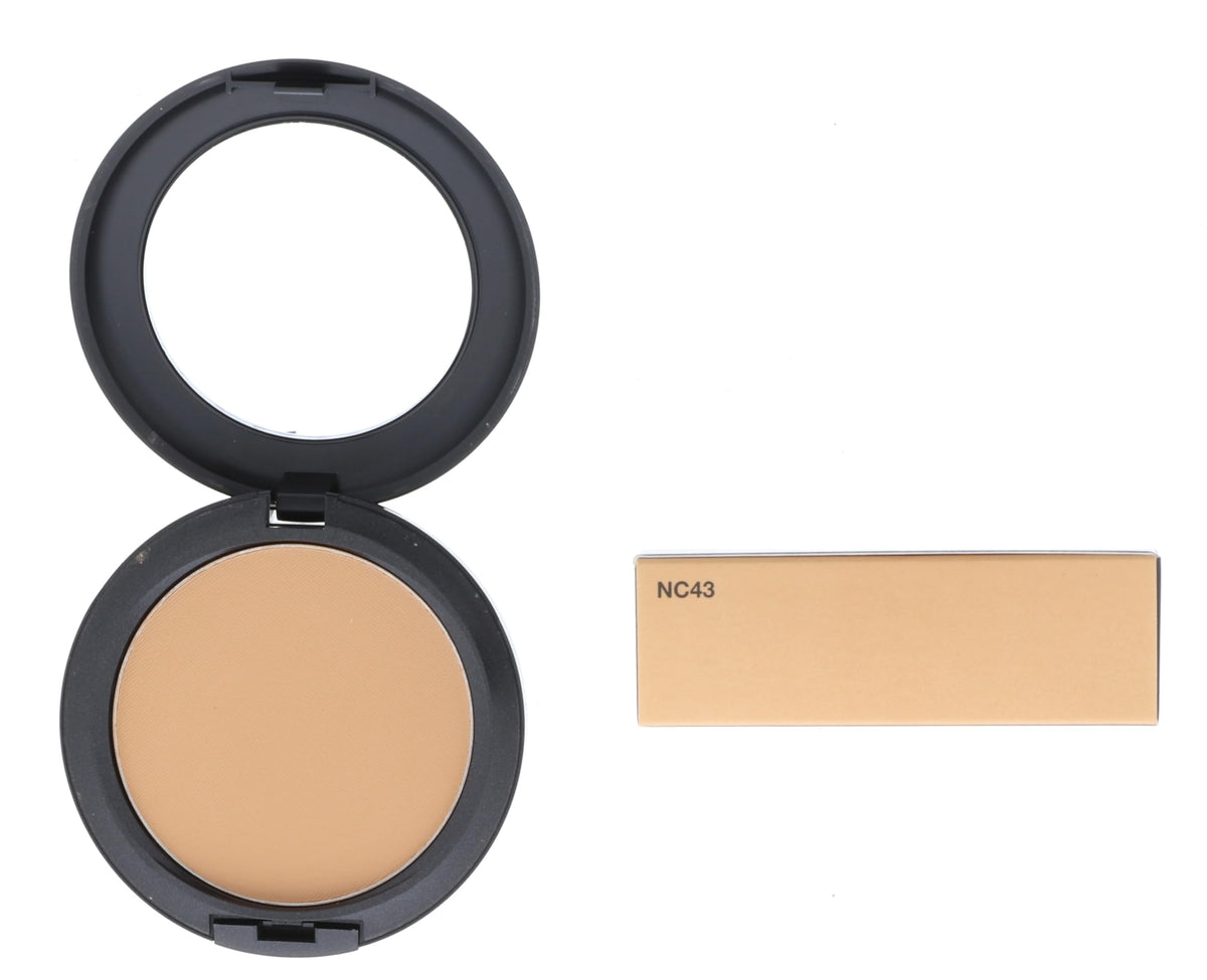 MAC swatch of NC43 on forearm showing color match and full coverage benefit