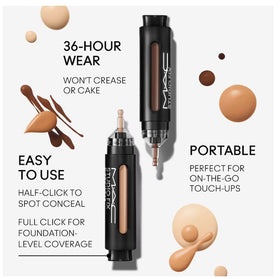 MAC Studio Fix swatch on skin texture showing smooth blendability and coverage