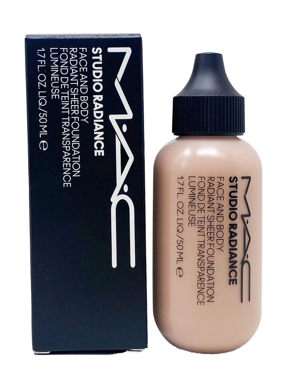 MAC Studio Radiance front bottle showing packaging and dosage benefit
