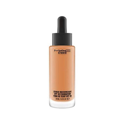 MAC Studio Waterweight front packaging showing bottle and SPF benefit
