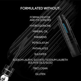 MAC mascara on lashes in use showing lifted volume and visible length benefit