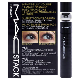 MAC Superstack front packaging showcasing compact 0.41 oz tube for easy storage and travel