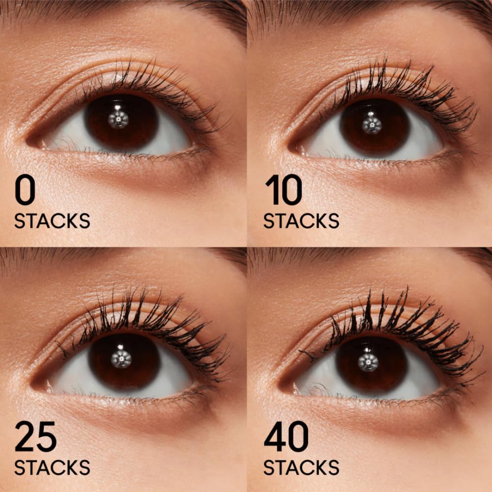 MAC texture swatch of mascara on skin highlighting smooth buildable finish and pigment