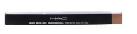 MAC Veluxe Brow Liner swatch on skin in Brunette illustrating blendable, natural color
