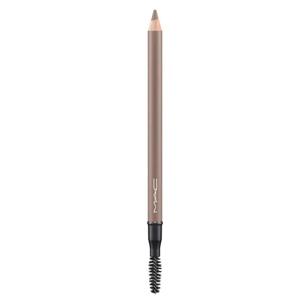 MAC Veluxe Brow Liner front packaging showing slim pencil and shade Omega for precise application