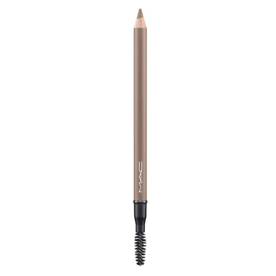 MAC Veluxe Brow Liner front packaging showing slim pencil and shade Omega for precise application