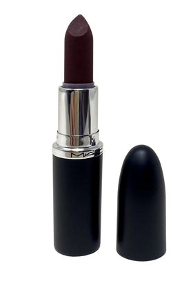 MAC lipstick swatch on lips demonstrating rich color and smooth finish