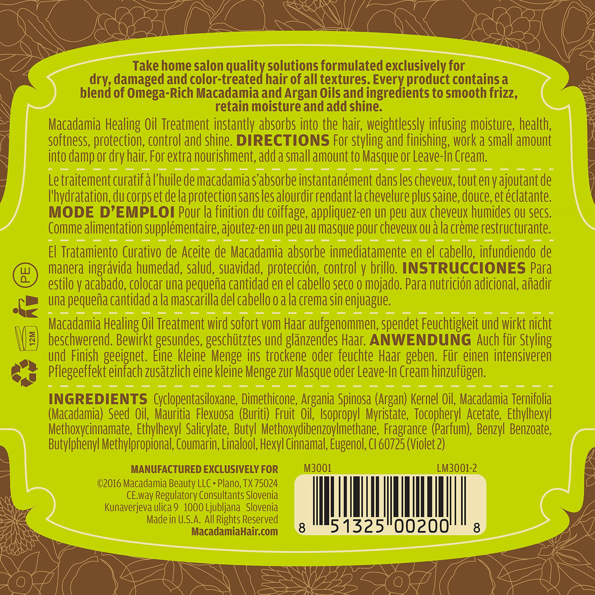 Macadamia Natural Oil applied to hair ends showing smoother, shinier strands and reduced frizz