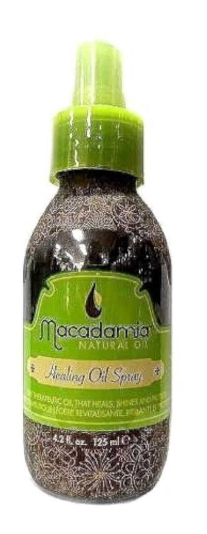 Macadamia Natural Oil front packaging showing bottle and benefit of lightweight shine