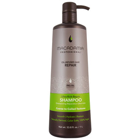 Macadamia Professional front packaging showing bottle and branding benefits