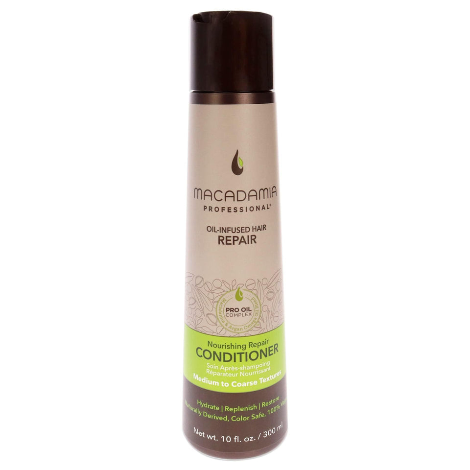 Macadamia Professional front packaging showing bottle and nourishing benefits