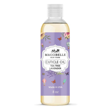 Maccibelle front label of lavender 8oz refill showing product and clear benefits