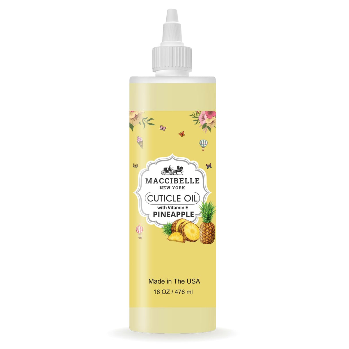 Maccibelle front label of pineapple cuticle oil refill showing product identity and size