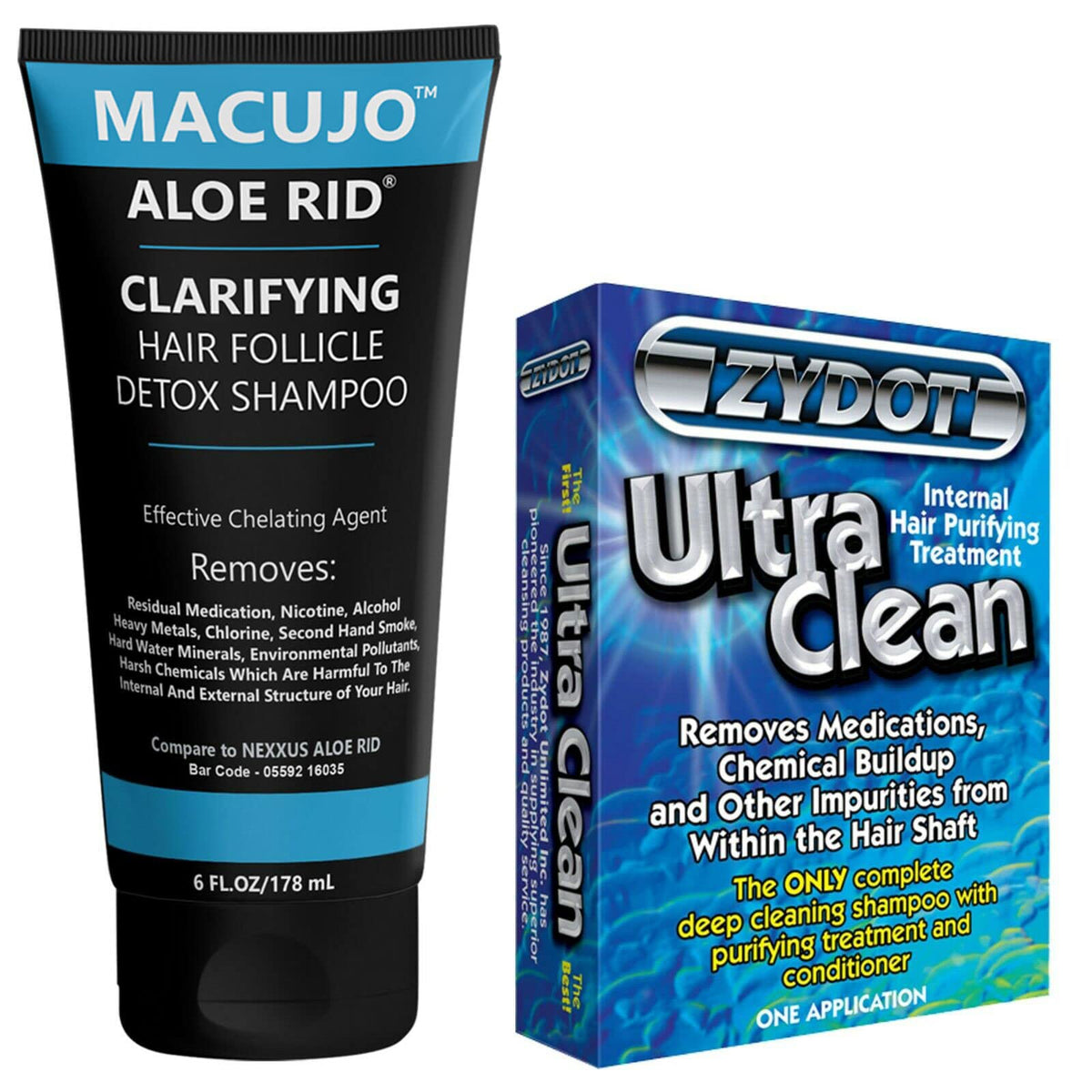 Macujo aloe rid front packaging showing product and clear label benefit