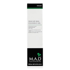 M.A.D Skincare cleansing gel texture closeup highlights lightweight gel and quick hydrating feel