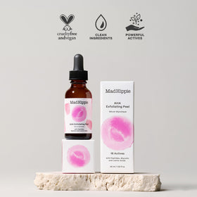 Mad Hippie bottle placed on bathroom counter suggesting daily skincare routine