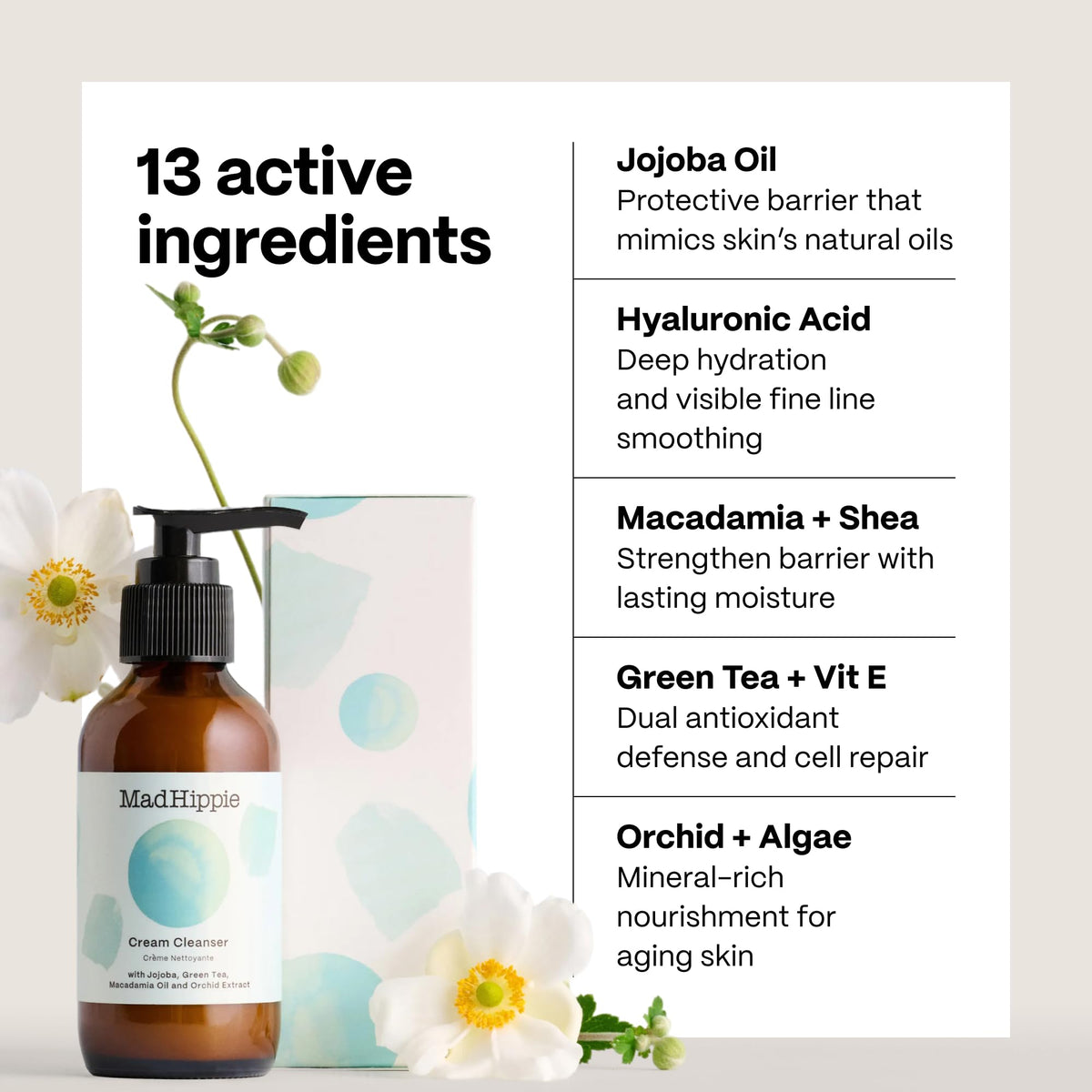 Mad Hippie in-hand application demonstrating gentle cleansing action