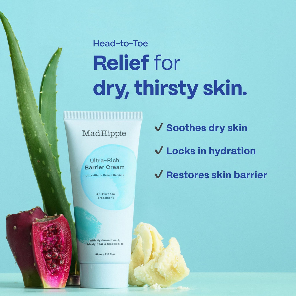 Mad Hippie cream on palm illustrating easy spread and immediate softening