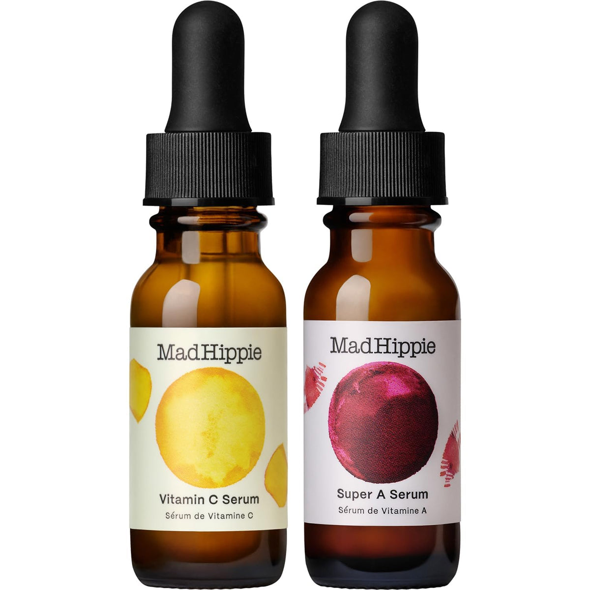 Mad Hippie front packaging showing travel serum duo and portability benefit