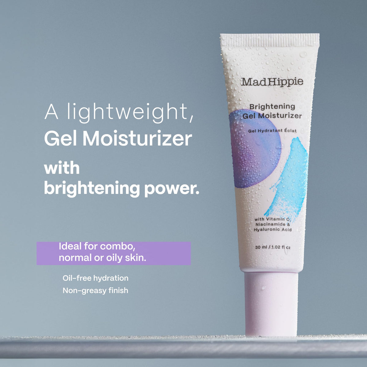 Mad Hippie gel texture close-up highlighting lightweight, fast-absorbing feel