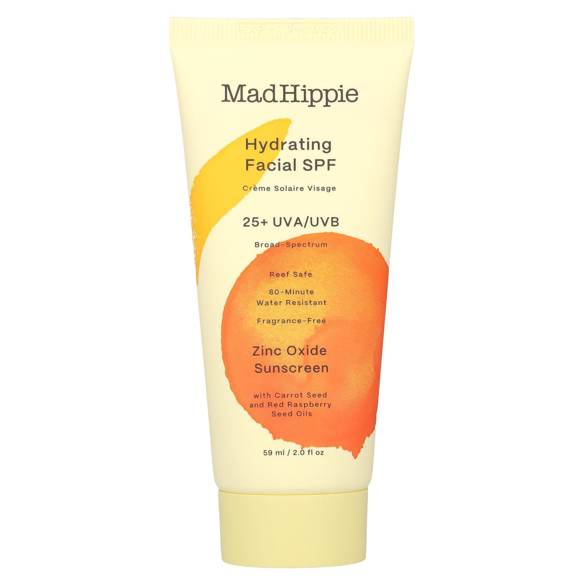 Mad Hippie front packaging showing SPF 25+ face cream and benefits