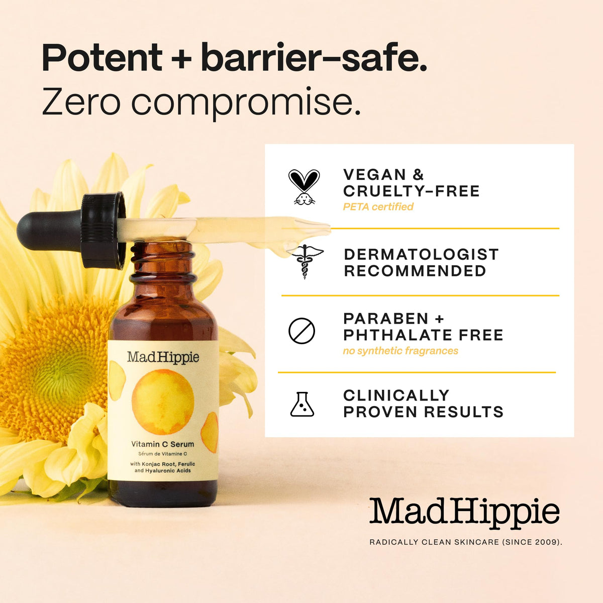 Mad Hippie serum in bathroom routine conveying easy daily use