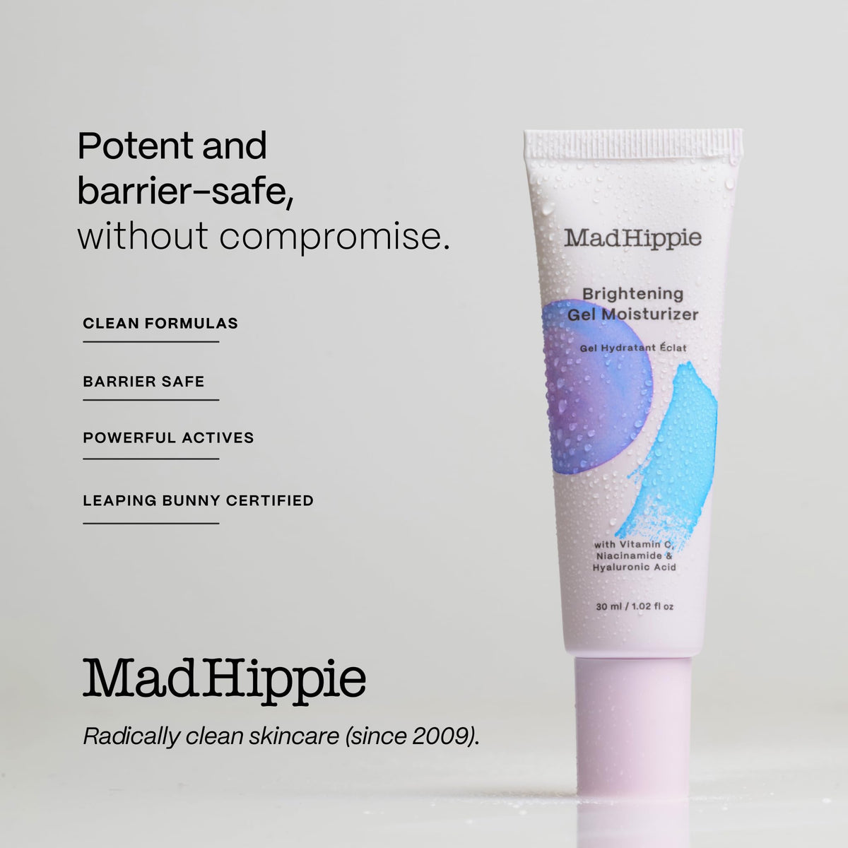 Mad Hippie product on bathroom shelf in routine setting for everyday use