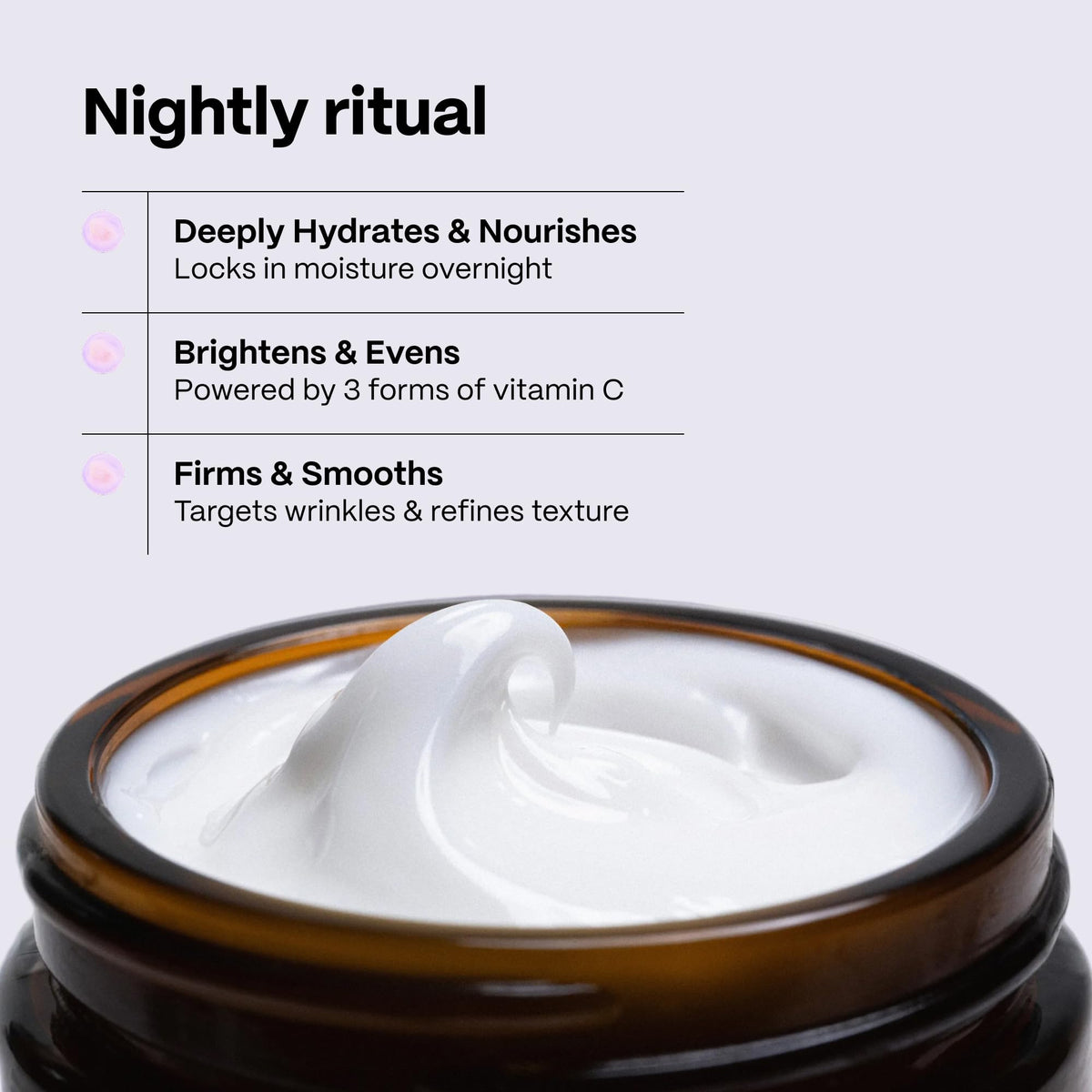 Mad Hippie Triple C Night Cream jar top view showing rich texture benefit