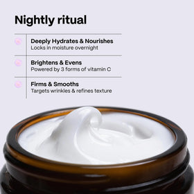 Mad Hippie Triple C Night Cream jar top view showing rich texture benefit