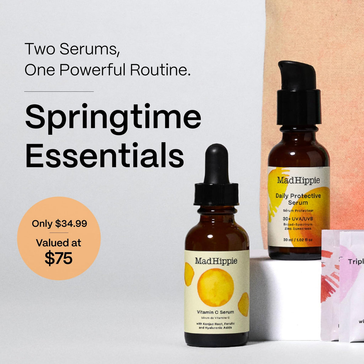 Mad Hippie Vitamin C Serum bottle close-up showing pump and ingredient clarity for brightening