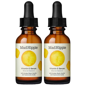Mad Hippie front packaging showing two serum bottles and benefits