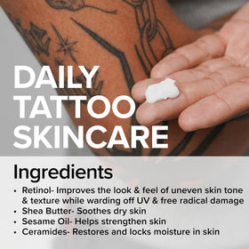 Mad Rabbit lotion texture swipe showing lightweight, non-greasy feel