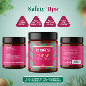 Madani Naturals jar styled on bathroom shelf to suggest daily hair care routine