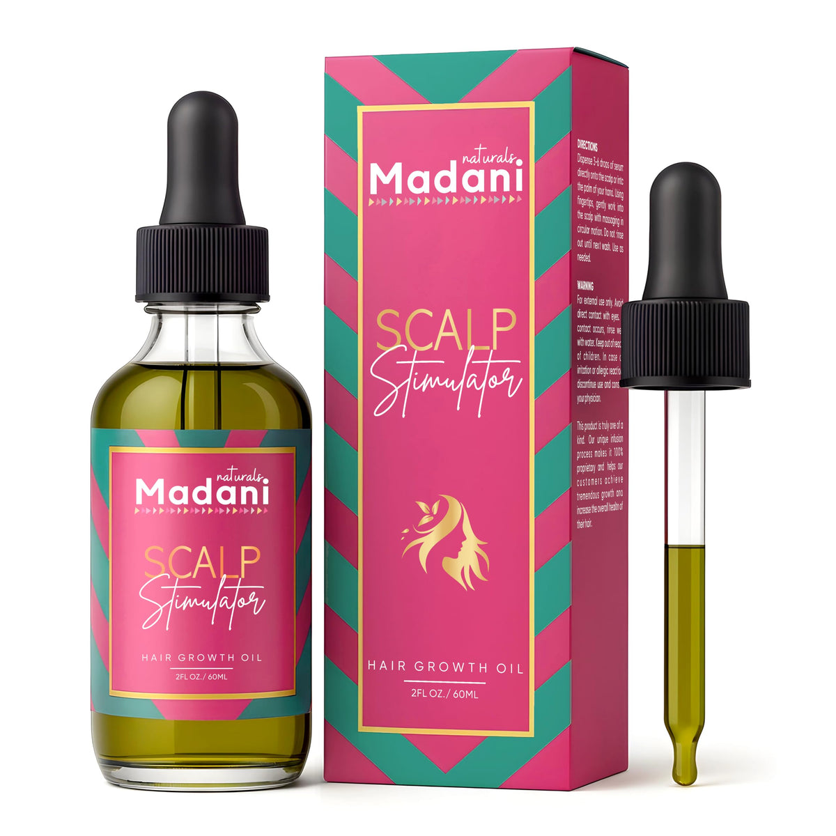 Madani Naturals front bottle label showing product name and benefits