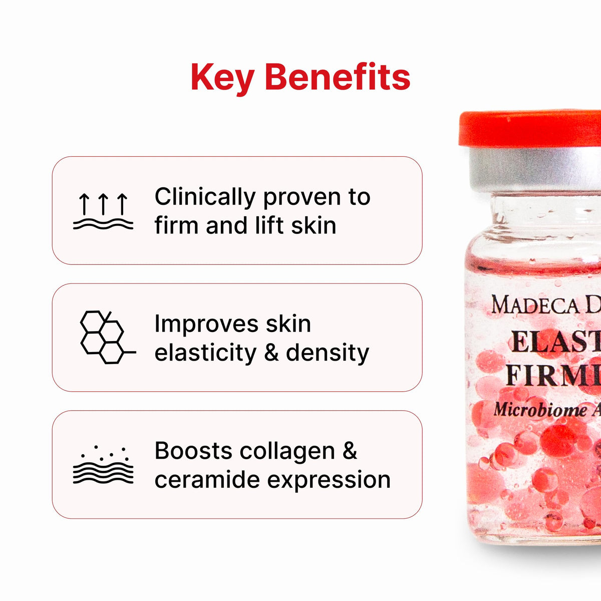 Applying Madeca ampoule to cheek for visible absorption benefit