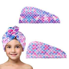 MADHOLLY front view of mermaid-tail towel showing design and fit benefit