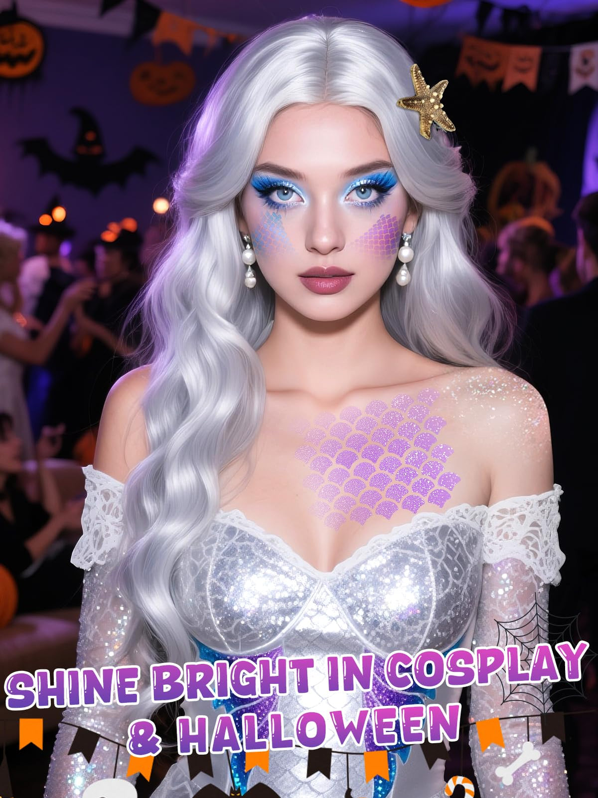 MADHOLLY model wearing mermaid look showing finished party-ready style