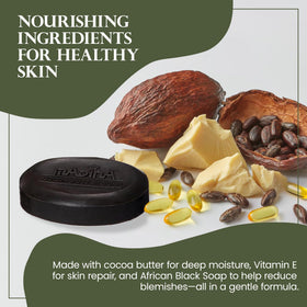 Madina soap in bathroom setting demonstrating daily face and body use
