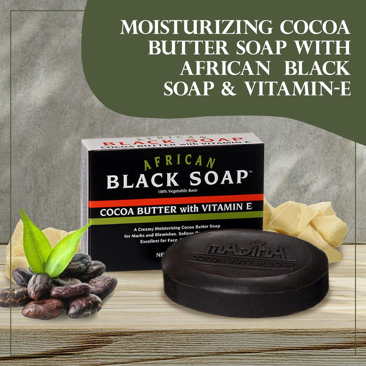 Madina soap held in hand to show compact 3.5 oz size and portability