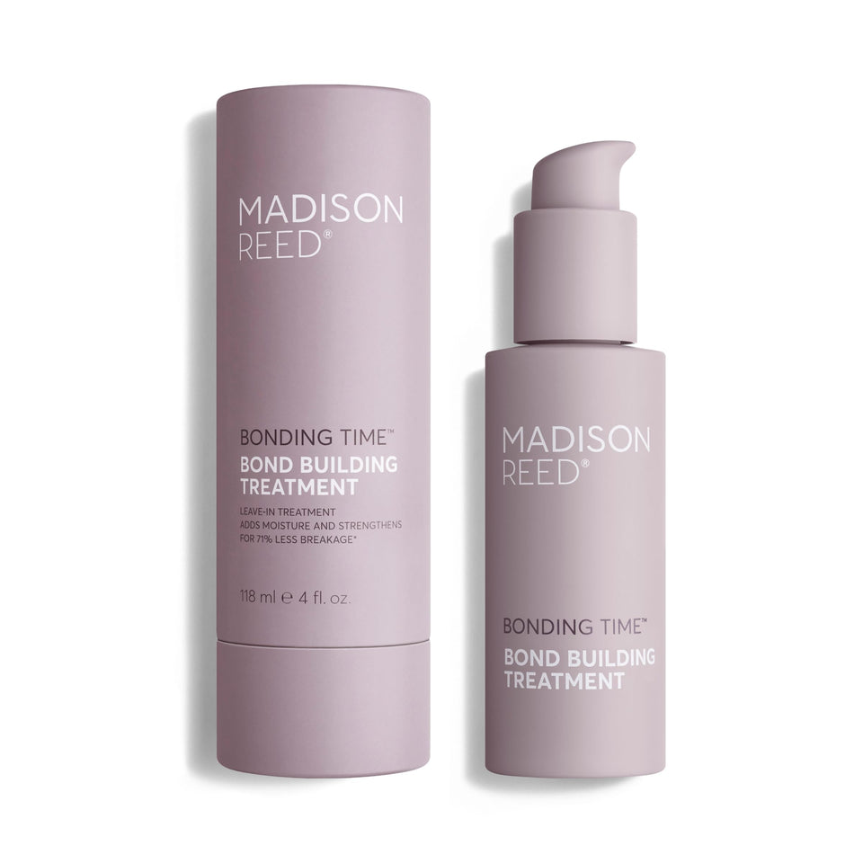 Madison Reed bottle front packaging showing professional-strength benefits