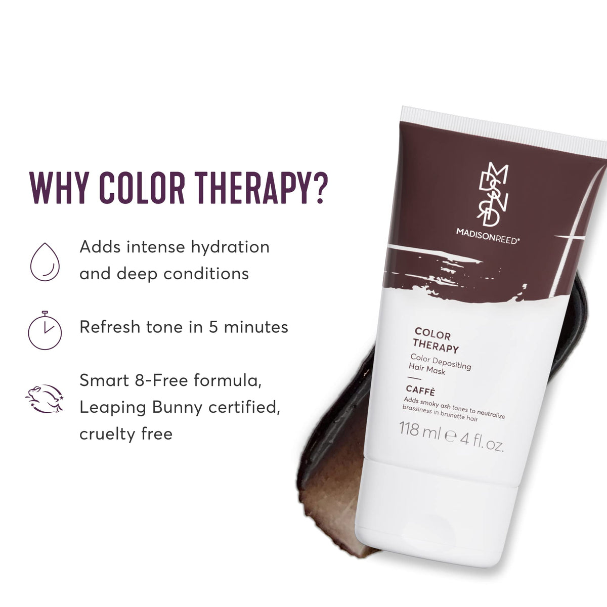 Madison Reed Caffé brown mask texture in jar close-up showing rich creamy conditioning