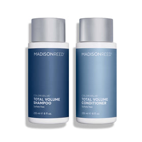Madison Reed 8 fl oz bottle next to ruler for size and travel-friendly benefit