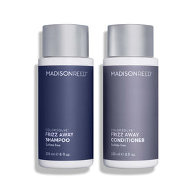 Madison Reed shampoo and matching conditioner in shower to show paired routine benefits