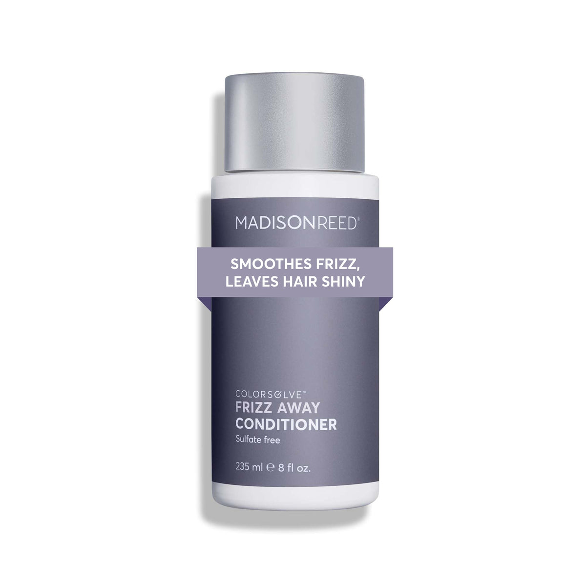 Madison Reed front packaging of ColorSolve Frizz Away showing product benefit