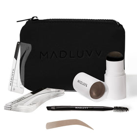 MADLUVV front packaging showing kit contents for quick brows