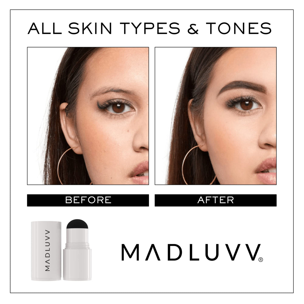 MADLUVV application on brow stencil delivering precise, natural brow shaping