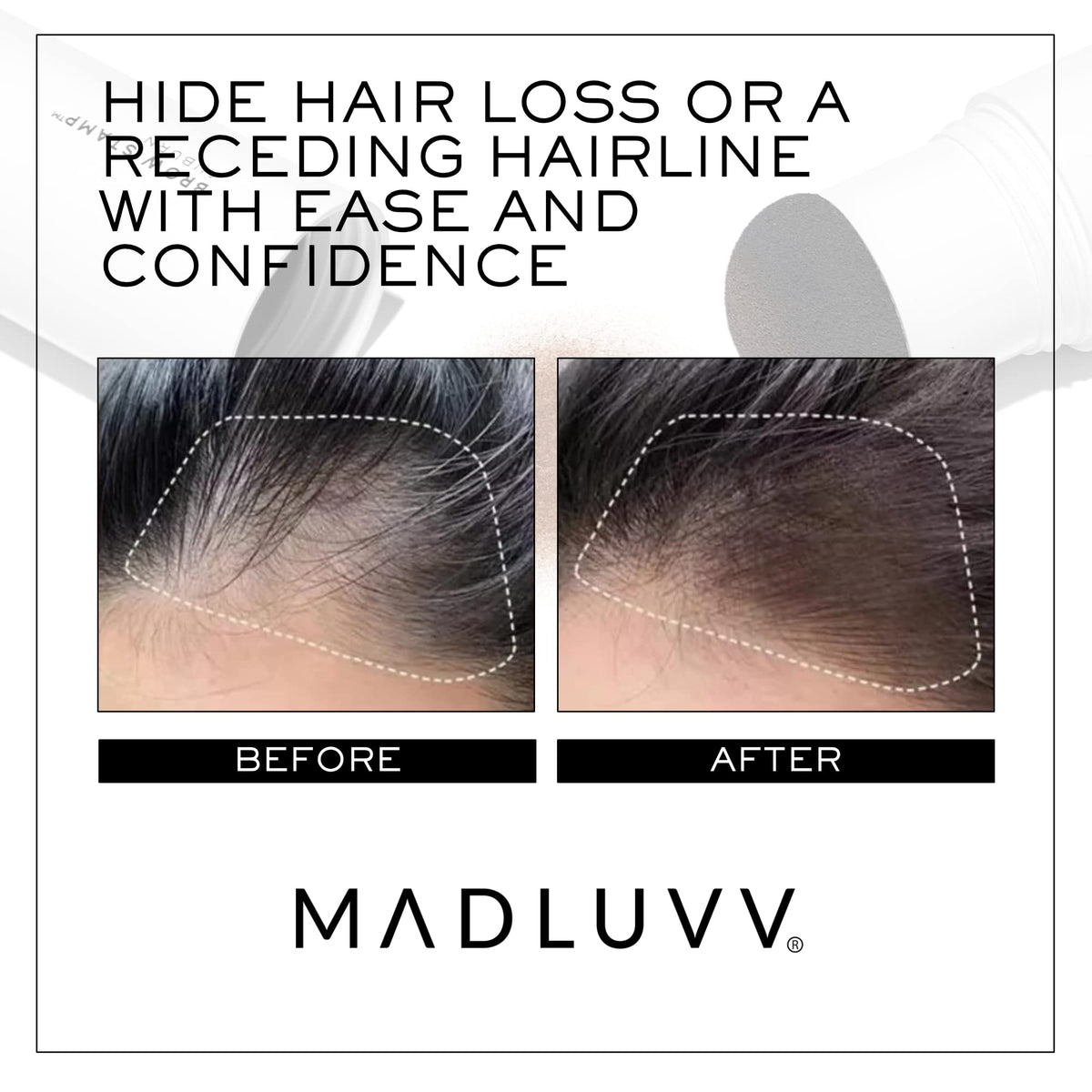 MADLUVV refill next to a coin showing compact size and travel-friendly advantage